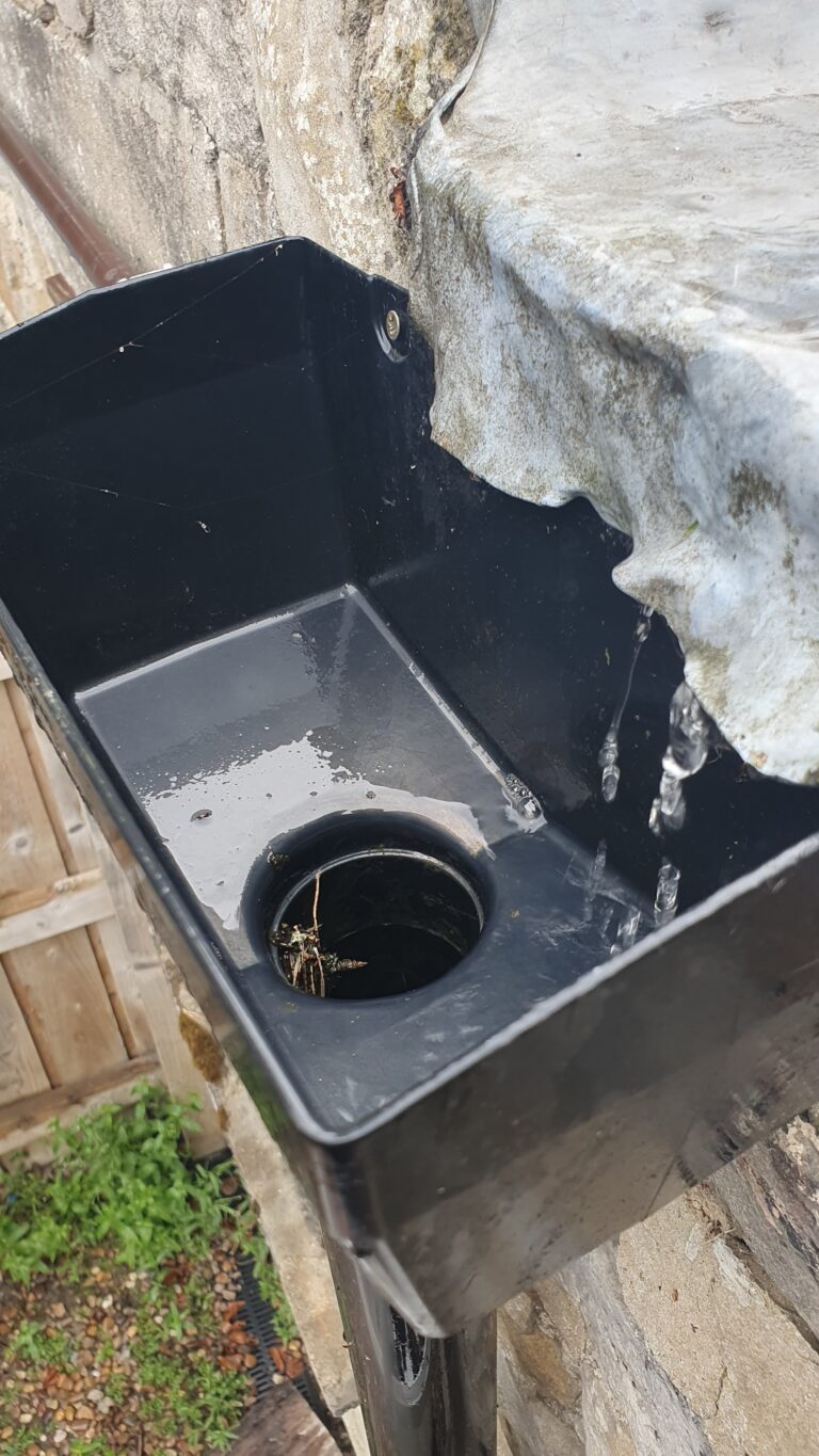 Guttering hopper cleared